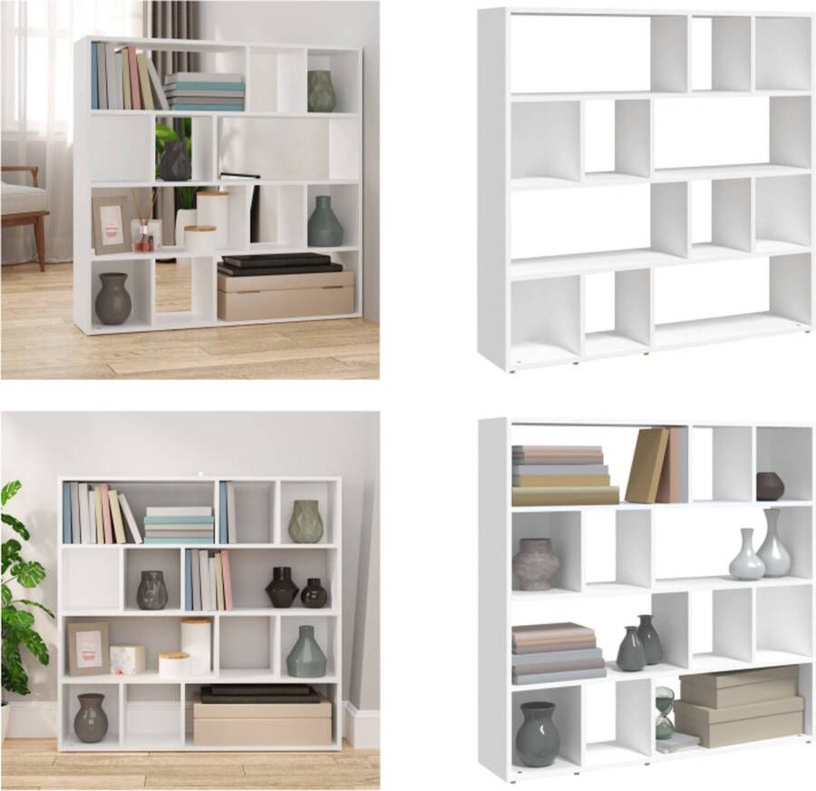 VidaXL Boekenkast kamerscherm 105x24x102 cm wit Boekenkast Boekenkasten Kamerscherm Kamerschermen