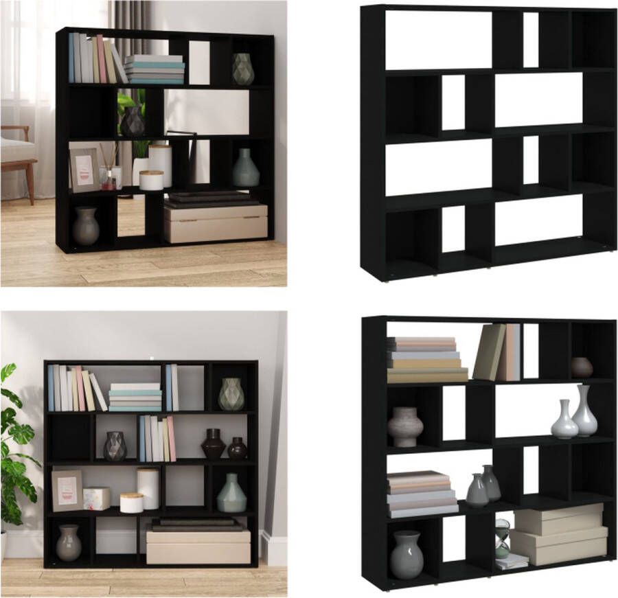 VidaXL Boekenkast kamerscherm 105x24x102 cm zwart Boekenkast Boekenkasten Kamerscherm Kamerschermen