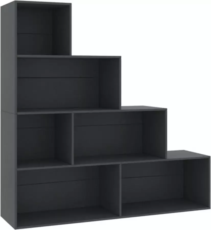 VIDAXL Boekenkast kamerscherm 155x24x160 cm bewerkt hout grijs - Foto 2