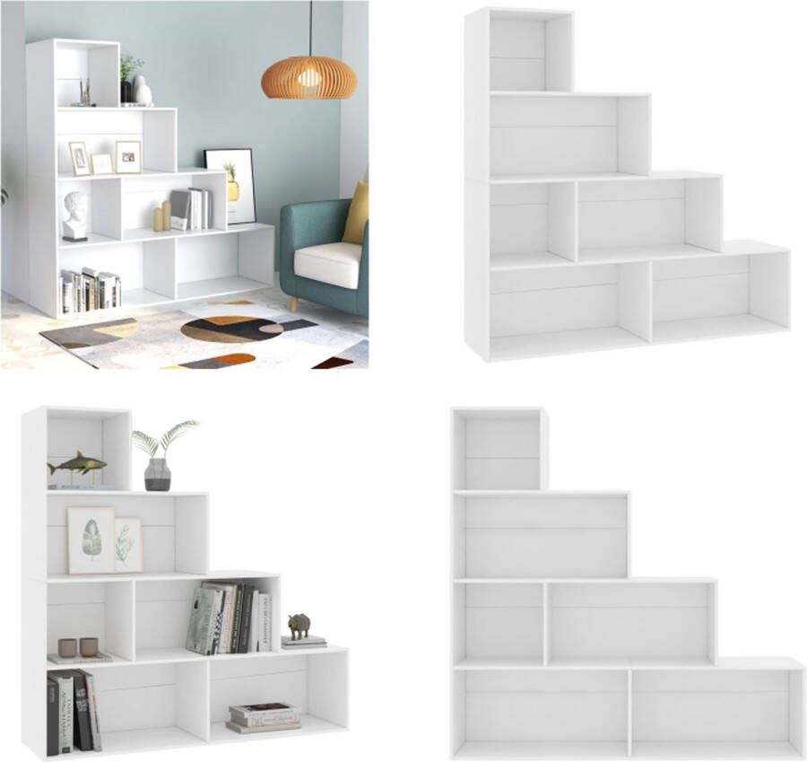 VidaXL Boekenkast kamerscherm 155x24x160 cm bewerkt hout wit Boekenkast Boekenkasten Boekenschap Boekenschappen