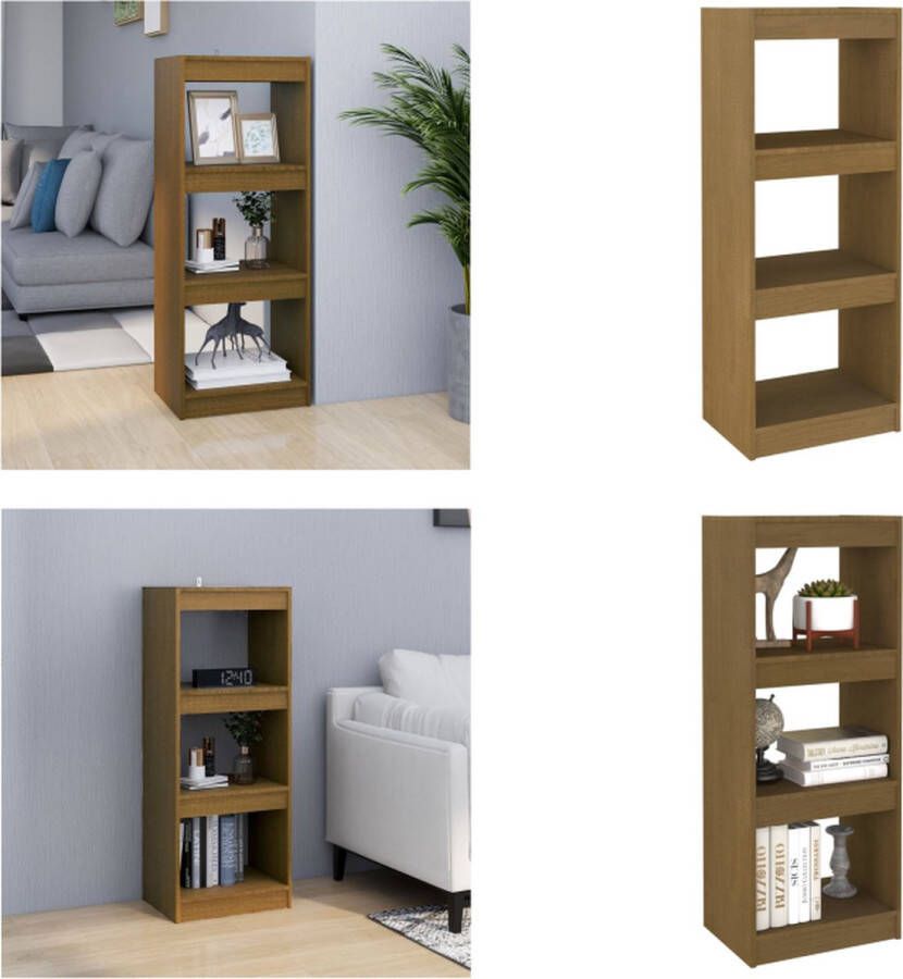 VidaXL Boekenkast kamerscherm 40x30x103 5 cm grenenhout honingbruin Boekenkast Boekenkasten Houten Boekenkast Kamerscherm