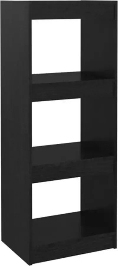 VidaXL -Boekenkast kamerscherm-40x30x103 5-cm-massief-grenenhout-zwart - Foto 4
