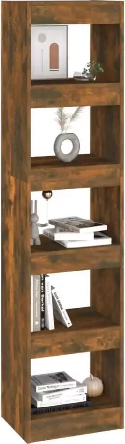 VidaXL -Boekenkast kamerscherm-40x30x166-cm-gerookt-eikenkleurig - Foto 3