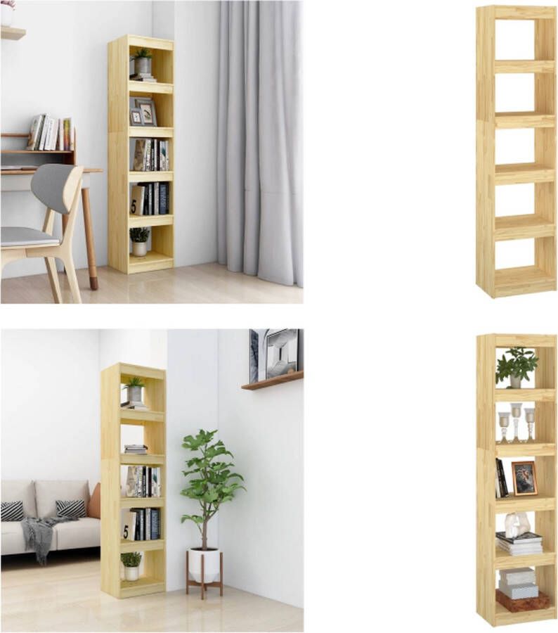 VidaXL Boekenkast kamerscherm 40x30x167-5 cm massief grenenhout Boekenkast Boekenkasten Boekenschap Boekenschappen