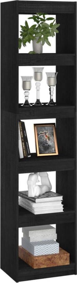 VidaXL -Boekenkast kamerscherm-40x30x167 5-cm-massief-grenenhout-zwart - Foto 3
