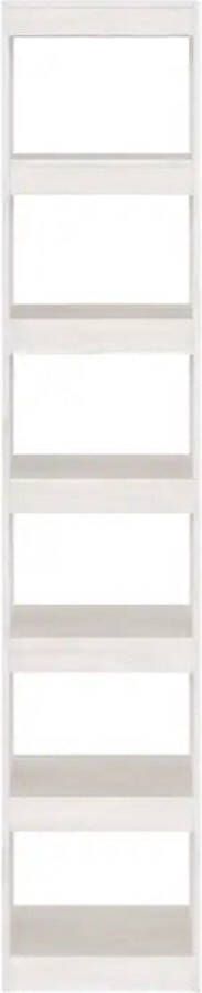 VidaXL -Boekenkast kamerscherm-40x30x199-cm-massief-grenenhout-wit - Foto 2