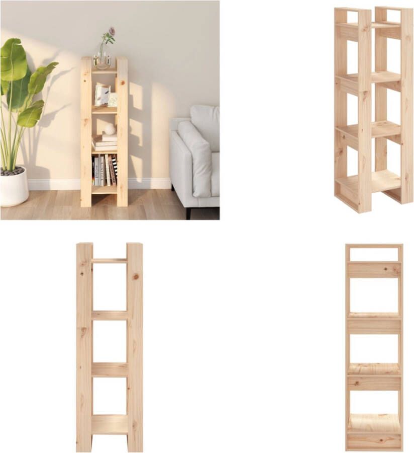 VidaXL Boekenkast kamerscherm 41x35x125 cm massief grenenhout Boekenkast Boekenkasten Boeken Kast