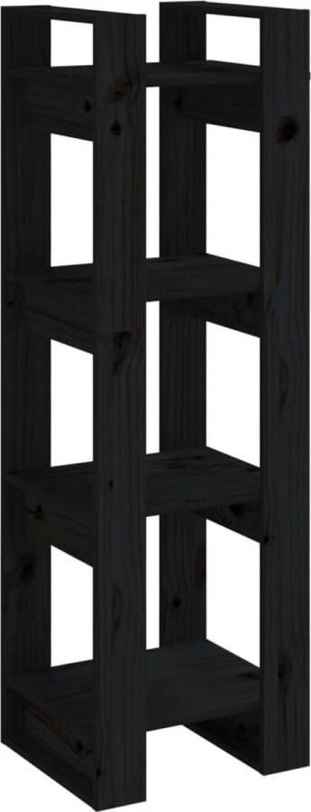VidaXL -Boekenkast kamerscherm-41x35x125-cm-massief-grenenhout-zwart