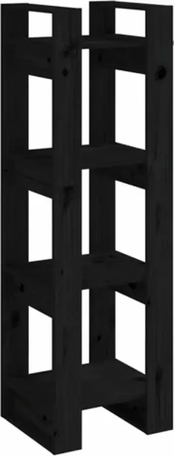 VidaXL -Boekenkast kamerscherm-41x35x125-cm-massief-grenenhout-zwart - Foto 2