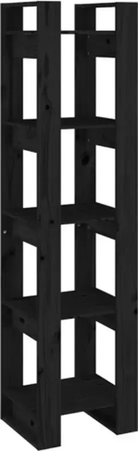 VidaXL -Boekenkast kamerscherm-41x35x160-cm-massief-grenenhout-zwart - Foto 4