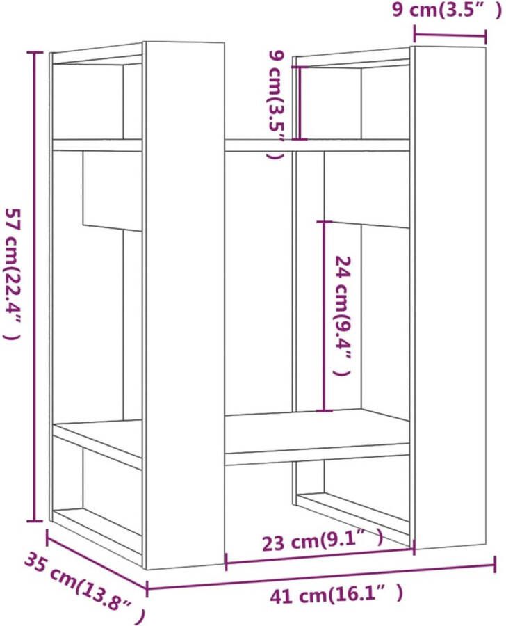 VidaXL -Boekenkast kamerscherm-41x35x57-cm-massief-grenenhout - Foto 2