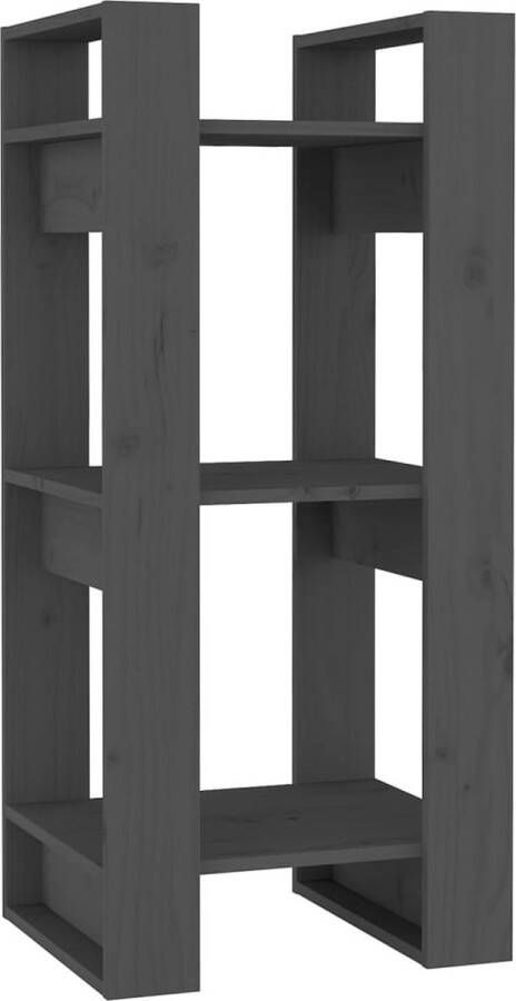 VidaXL Boekenkast Kamerscherm 91 cm Grenenhout Grijs Boekenkast Hout Grijze Boekenkast Bibliotheek Kast Opslagkast Kamer Scheidingswand Living Room Furniture