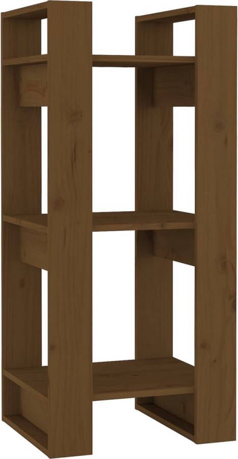 VidaXL -Boekenkast kamerscherm-41x35x91-cm-massief-hout-honingbruin