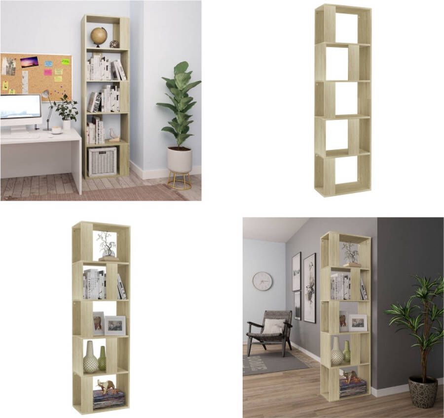 VidaXL Boekenkast kamerscherm 45x24x159 cm bewerkt hout sonoma eiken Boekenkast Boekenkasten Boekenschap Boekenschappen