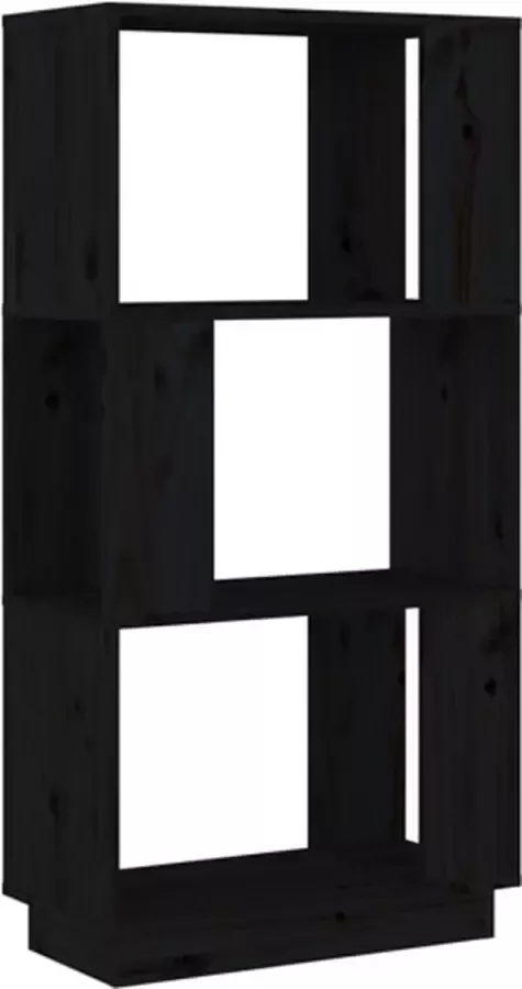 VidaXL -Boekenkast kamerscherm-51x25x101-cm-massief-grenenhout-zwart - Foto 3