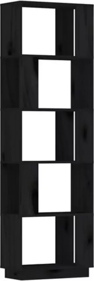VidaXL -Boekenkast kamerscherm-51x25x163 5-cm-massief-grenenhout-zwart - Foto 3