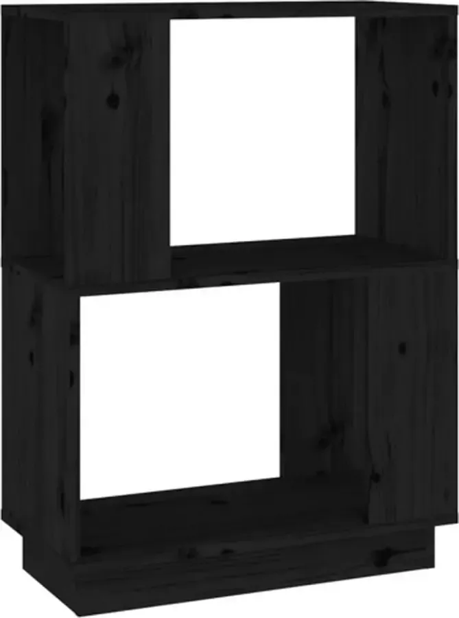 VidaXL -Boekenkast kamerscherm-51x25x70-cm-massief-grenenhout-zwart - Foto 3