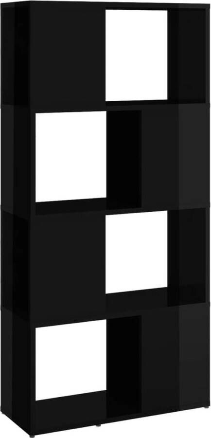 VidaXL -Boekenkast kamerscherm-60x24x124 5-cm-hoogglans-zwart - Foto 2