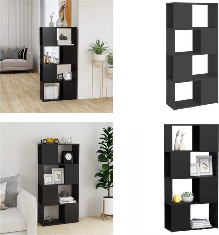 VidaXL Boekenkast kamerscherm 60x24x124-5 cm spaanplaat grijs Boekenkast Boekenkasten Boekenschap Boekenschappen