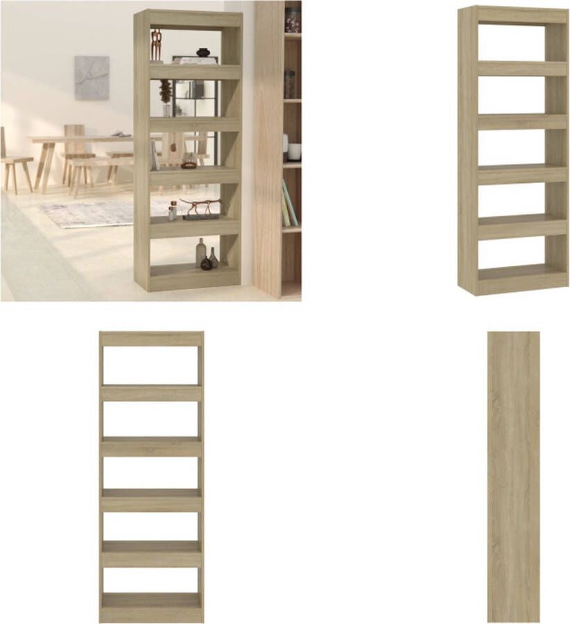 VidaXL Boekenkast kamerscherm 60x30x166 cm spaanplaat sonoma eiken Boekenkast Boekenkasten Houten Boekenkast Kamerscherm
