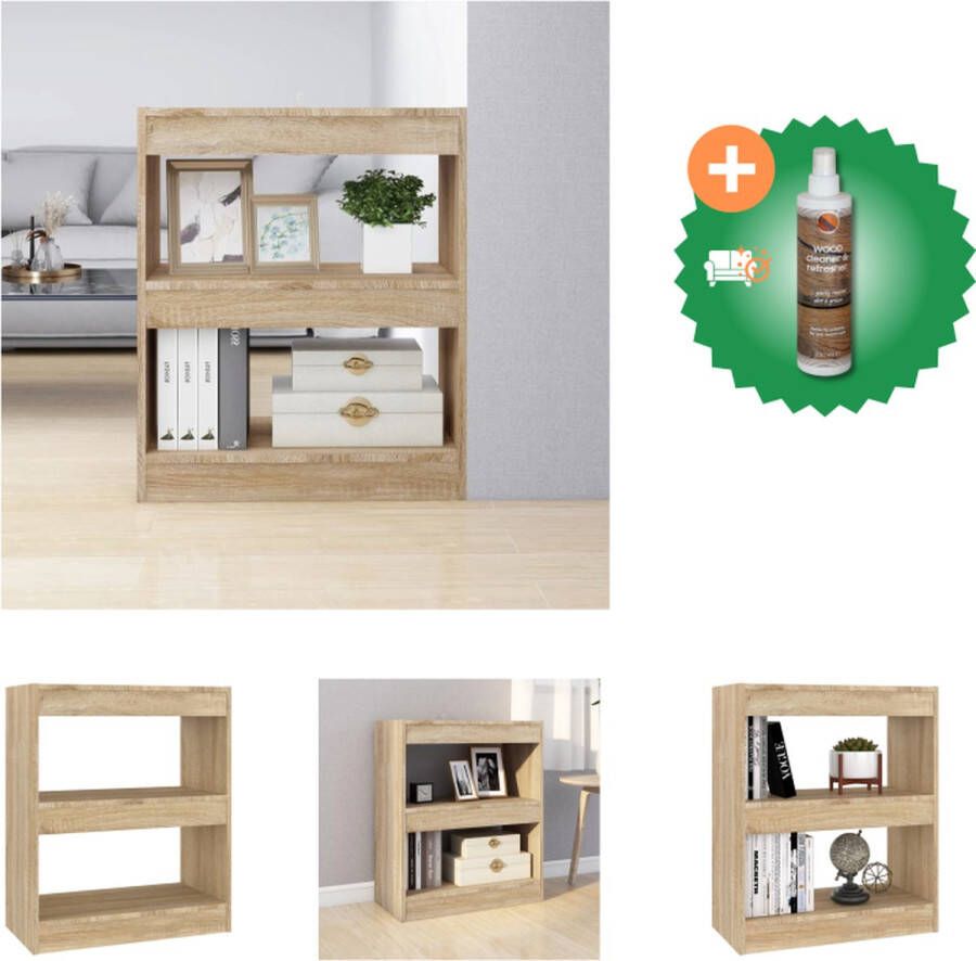 VidaXL Boekenkast kamerscherm 60x30x72 cm sonoma eikenkleurig Kast Inclusief Houtreiniger en verfrisser