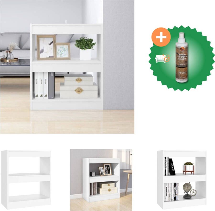VidaXL Boekenkast kamerscherm 60x30x72 cm wit Kast Inclusief Houtreiniger en verfrisser
