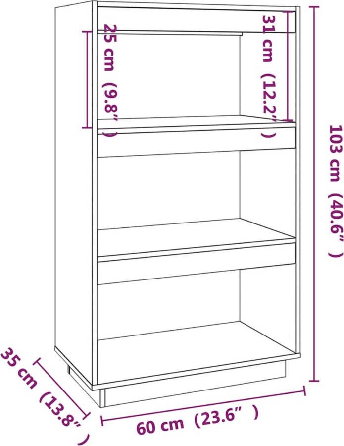 VidaXL -Boekenkast kamerscherm-60x35x103-cm-grenenhout-honingbruin - Foto 3