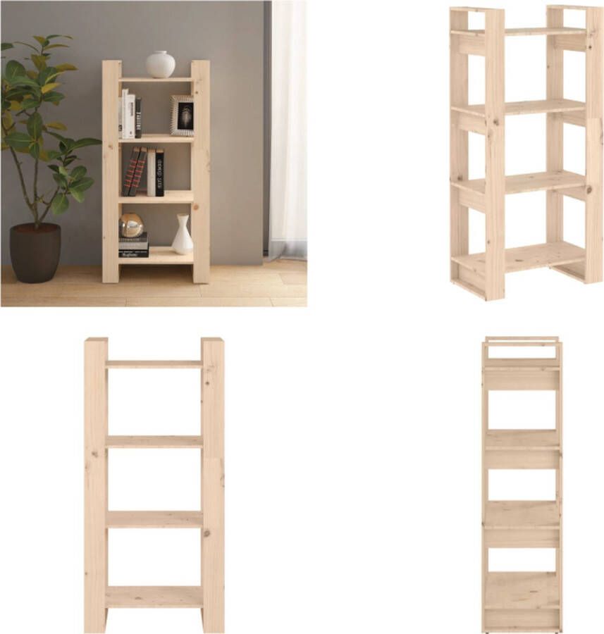 VidaXL Boekenkast kamerscherm 60x35x125 cm massief grenenhout Boekenkast Boekenkasten Boeken Kast