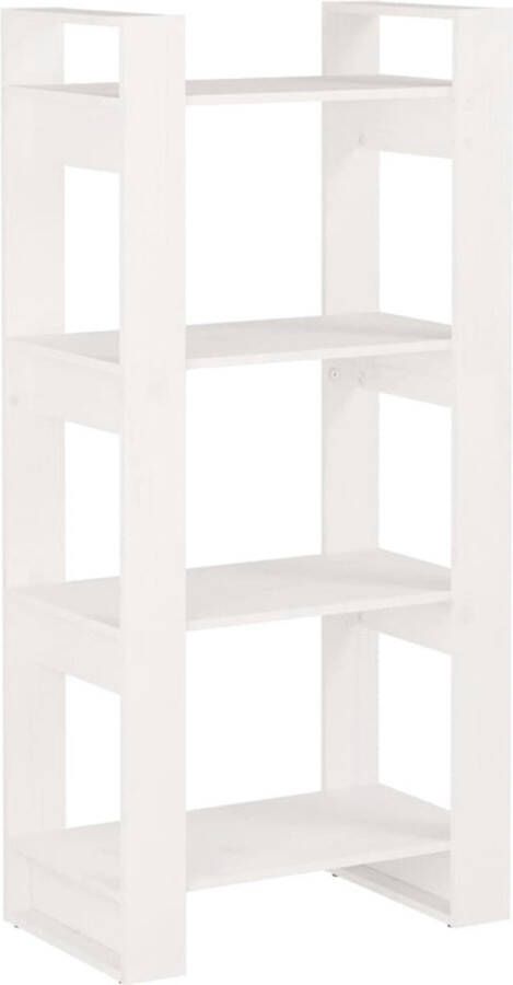 VidaXL -Boekenkast kamerscherm-60x35x125-cm-massief-hout-wit - Foto 3