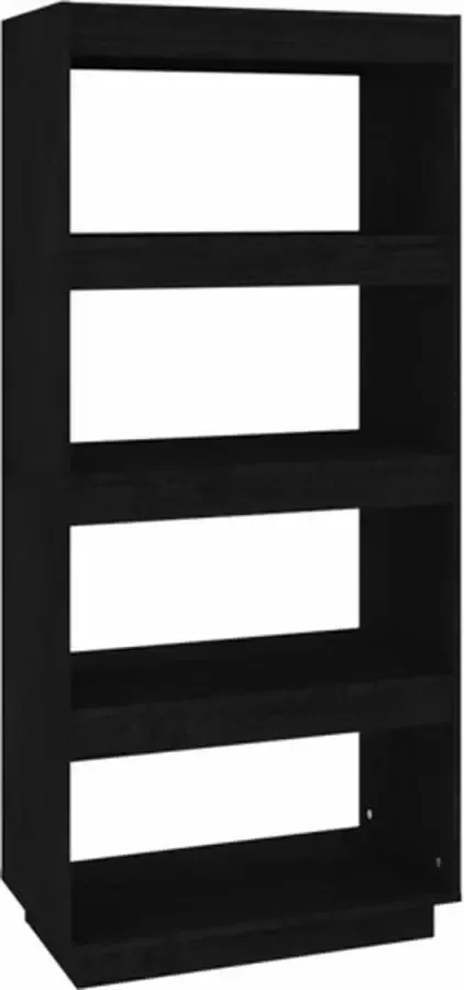VidaXL -Boekenkast kamerscherm-60x35x135-cm-massief-grenenhout-zwart - Foto 3