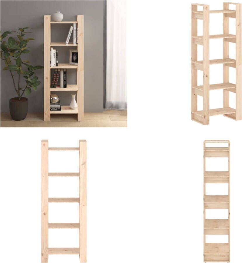 VidaXL Boekenkast kamerscherm 60x35x160 cm massief grenenhout Boekenkast Boekenkasten Boeken Kast