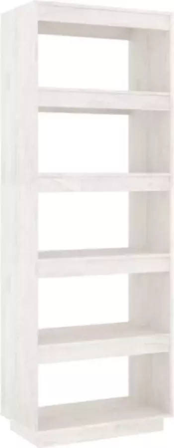 VidaXL -Boekenkast kamerscherm-60x35x167-cm-massief-grenenhout-wit - Foto 4