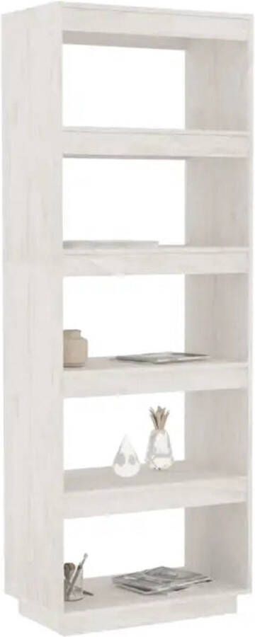 VidaXL -Boekenkast kamerscherm-60x35x167-cm-massief-grenenhout-wit - Foto 3