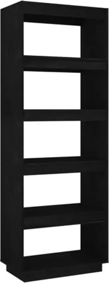 VidaXL -Boekenkast kamerscherm-60x35x167-cm-massief-grenenhout-zwart - Foto 4