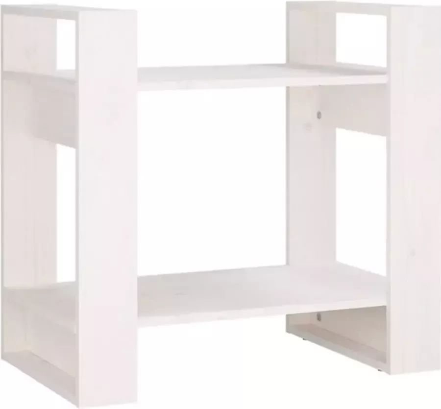 VidaXL -Boekenkast kamerscherm-60x35x57-cm-massief-grenenhout-wit - Foto 3