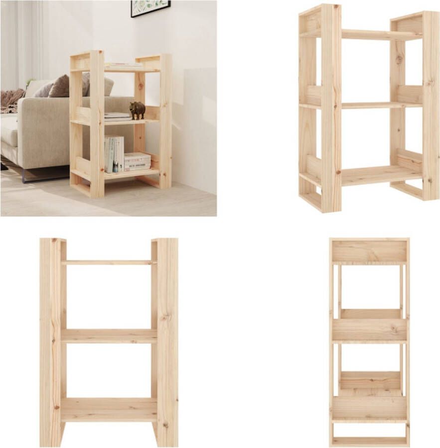 VidaXL Boekenkast kamerscherm 60x35x91 cm massief grenenhout Boekenkast Boekenkasten Boeken Kast - Foto 2