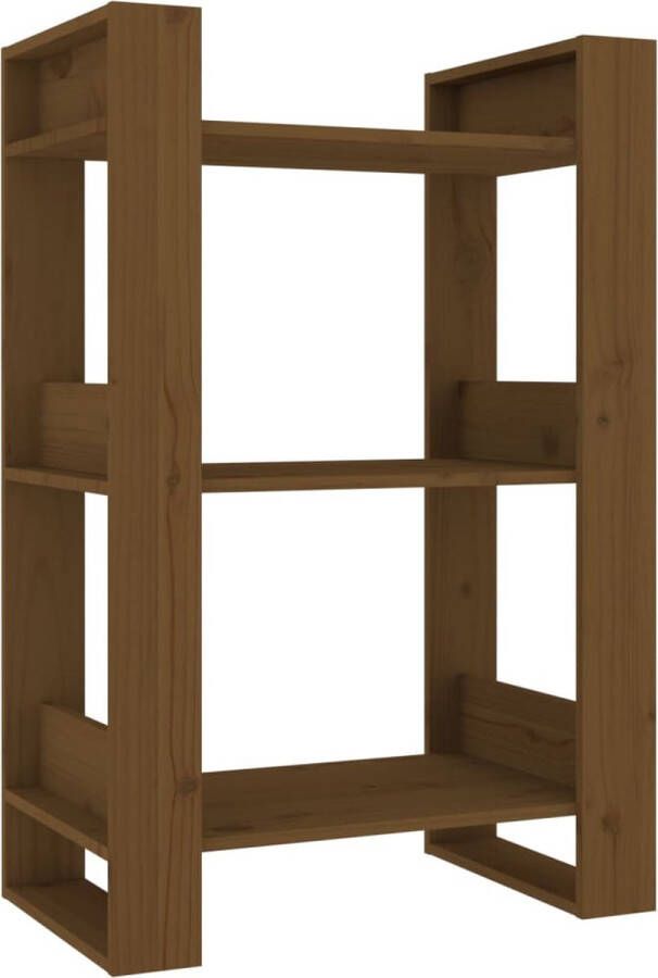 VidaXL -Boekenkast kamerscherm-60x35x91-cm-massief-hout-honingbruin - Foto 1