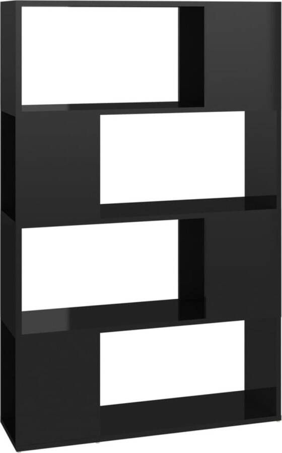 VidaXL -Boekenkast kamerscherm-80x24x124 5-cm-hoogglans-zwart - Foto 2