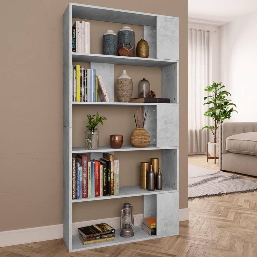 VidaXL -Boekenkast kamerscherm-80x24x159-cm-bewerkt-hout-betongrijs - Foto 2