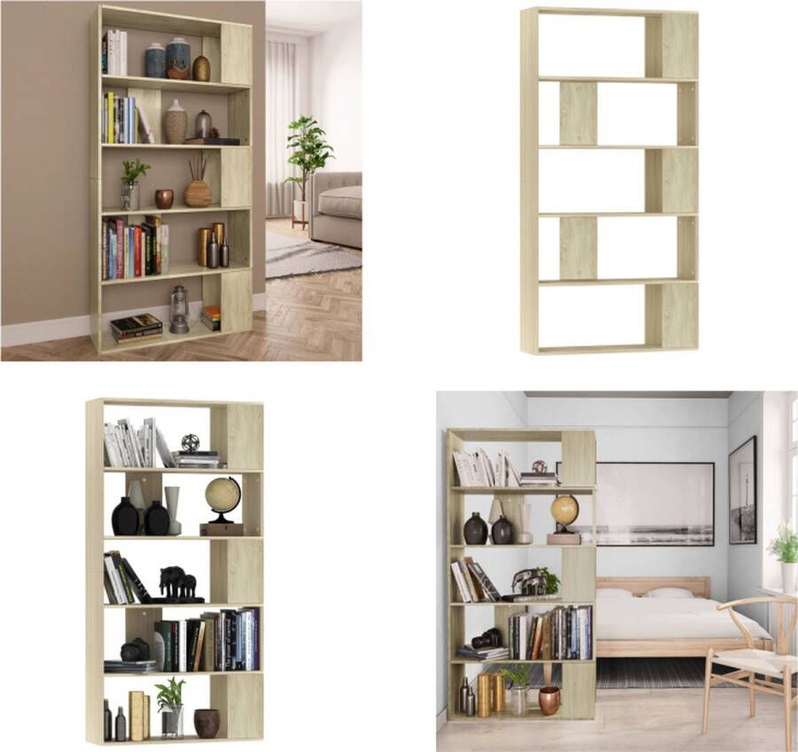VidaXL Boekenkast kamerscherm 80x24x159 cm bewerkt hout sonoma eiken Boekenkast Boekenkasten Boekenschap Boekenschappen