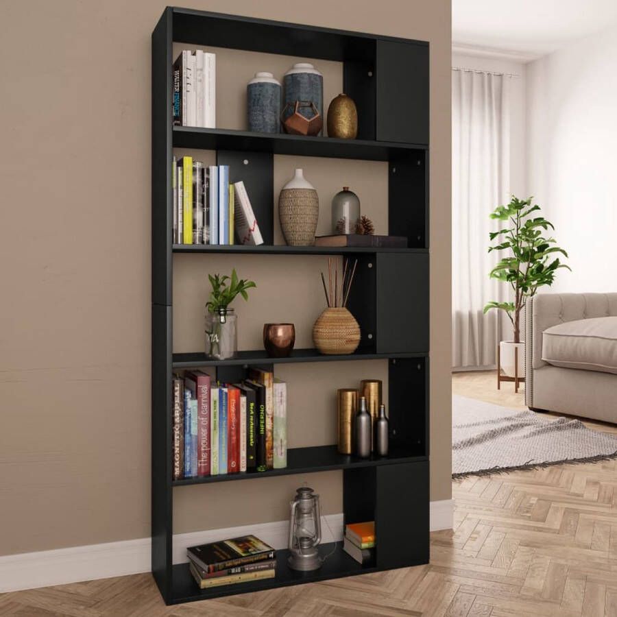 VidaXL -Boekenkast kamerscherm-80x24x159-cm-bewerkt-hout-zwart