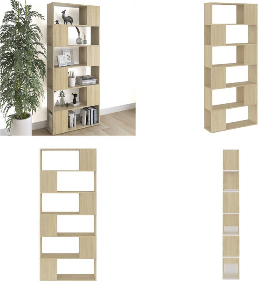 VidaXL Boekenkast kamerscherm 80x24x186 cm bewerkt hout sonoma eiken Boekenkast Kamerscherm Boekenkasten Kamerschermen Room Divider Room Dividers - Foto 1
