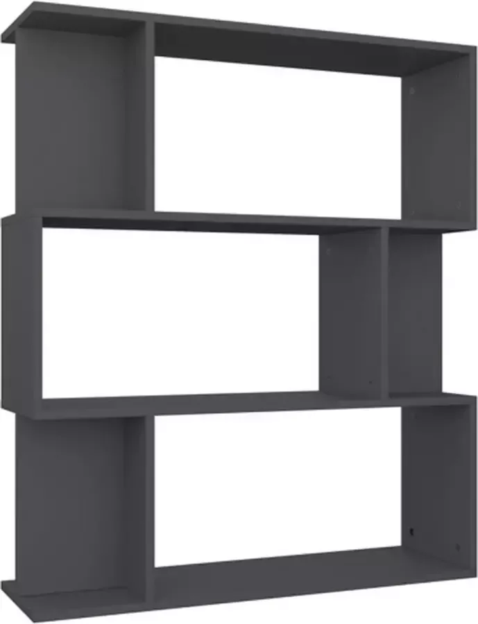 VIDAXL Boekenkast kamerscherm 80x24x96 cm bewerkt hout grijs - Foto 2