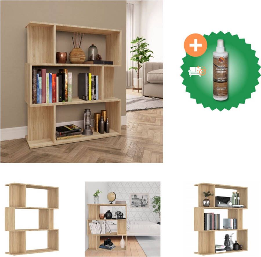 VidaXL Boekenkast kamerscherm 80x24x96 cm bewerkt hout sonoma eiken Kast Inclusief Houtreiniger en verfrisser