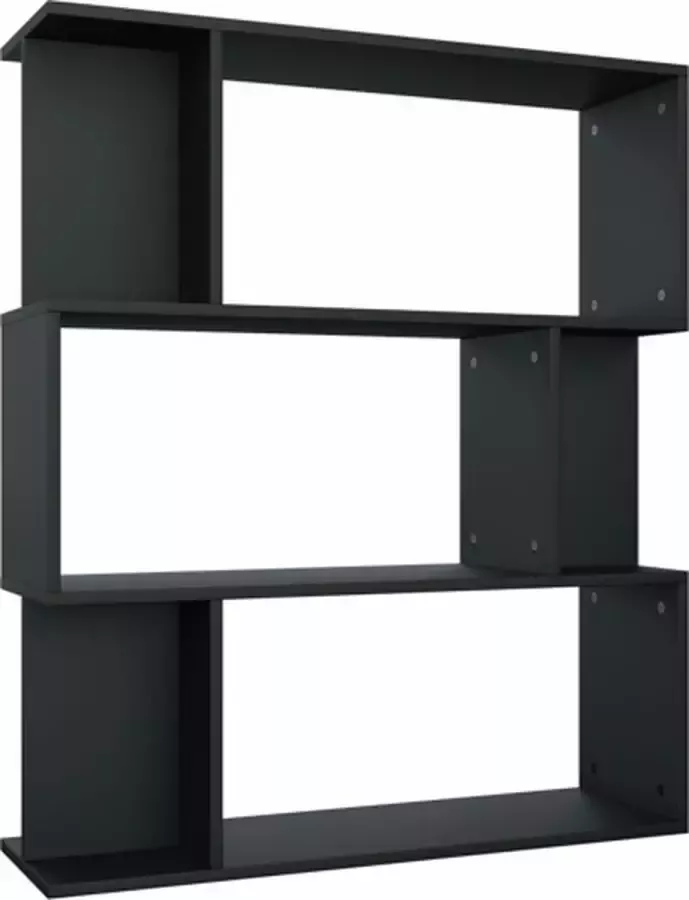 VidaXL -Boekenkast kamerscherm-80x24x96-cm-bewerkt-hout-zwart - Foto 4