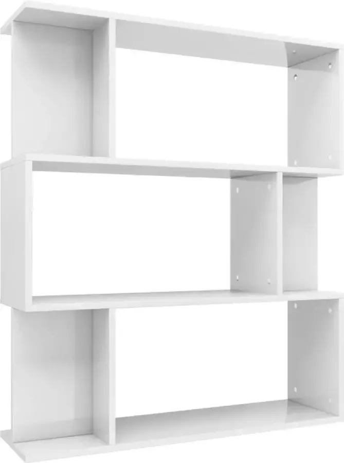 VidaXL -Boekenkast kamerscherm-80x24x96-cm-hoogglans-wit - Foto 4