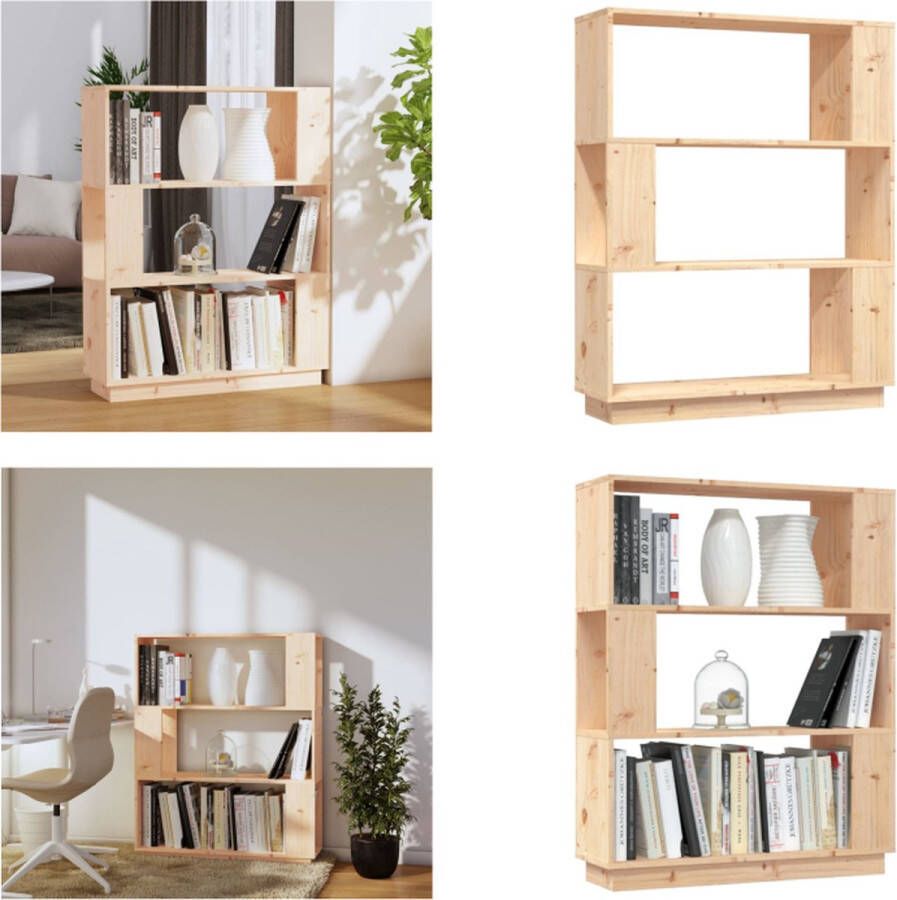 VidaXL Boekenkast kamerscherm 80x25x101 cm massief grenenhout Boekenkast Boekenkasten Opbergkast Boekenrek