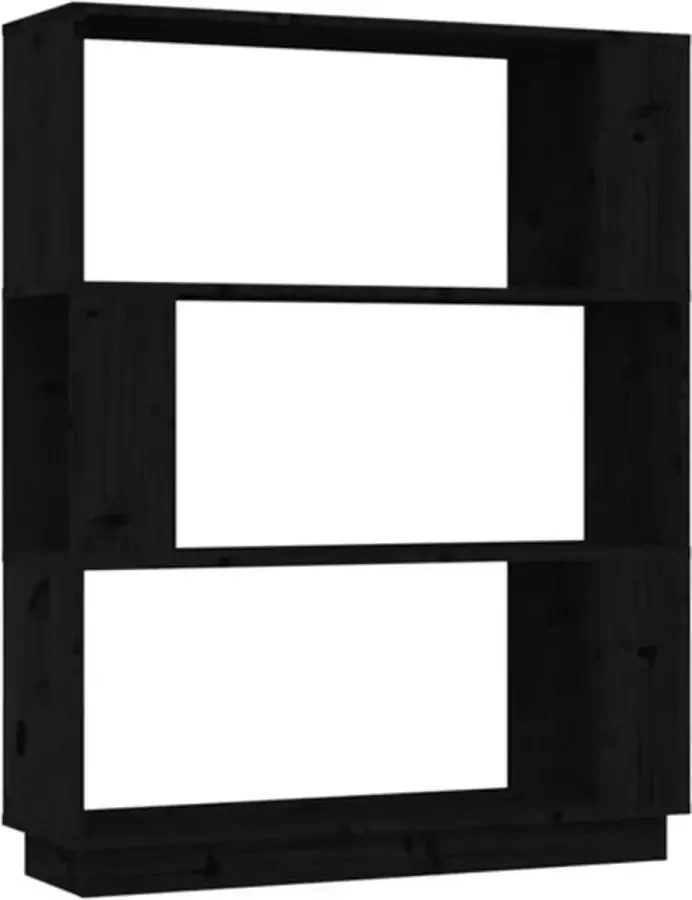 VidaXL -Boekenkast kamerscherm-80x25x101-cm-massief-grenenhout-zwart - Foto 3