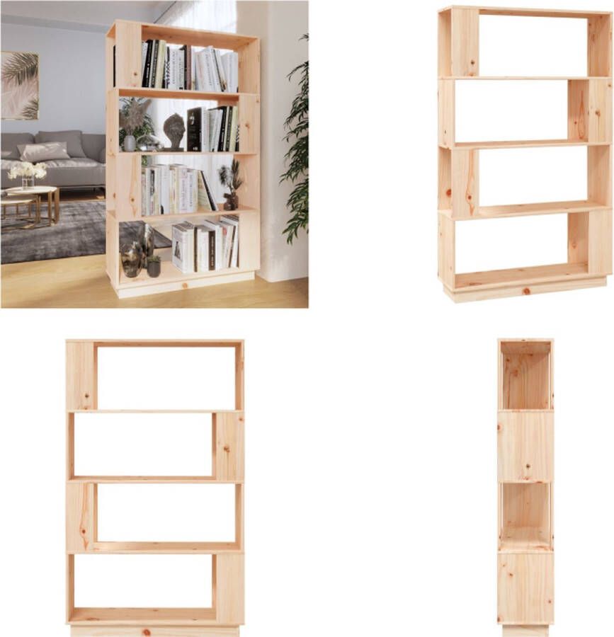 VidaXL Boekenkast kamerscherm 80x25x132 cm massief grenenhout Boekenkast Boekenkasten Opbergkast Boekenrek