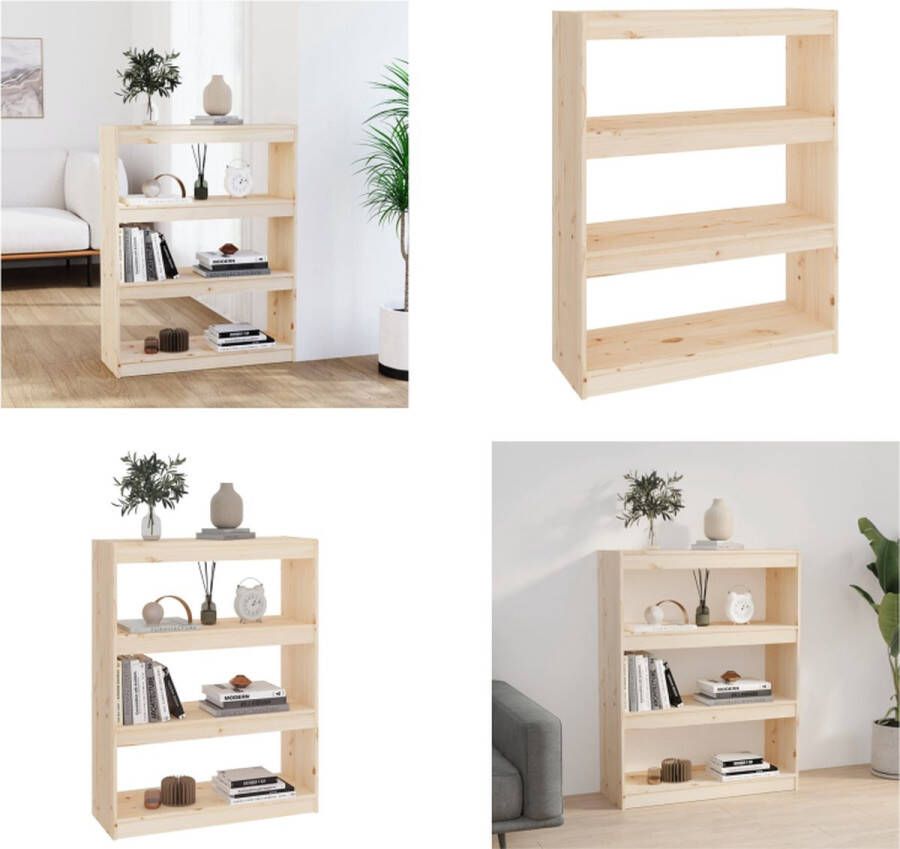 VidaXL Boekenkast kamerscherm 80x30x103-5 cm massief grenenhout Boekenkast Boekenkasten Boekenrek Boekenschap